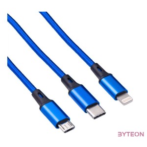 AKYGA Cable USB AK-USB-27 USB A m , micro a USB B m , USB type C m , Lightning m 1.2m