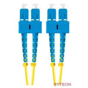 LANBERG fiber optic patchcord SM SC,UPC-SC,UPC duplex 2m LSZH g657a1 3.0mm yellow