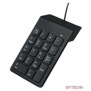 GEMBIRD KPD-U-03 USB numeric keypad black slim 18 keys