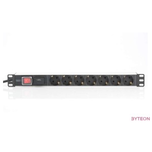 DIGITUS 19inch Outlet stripe 7x with on , off switch and surge protection black