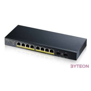 ZYXEL GS1900-10HP v2 8-port GbE L2 PoE Smart Switch  2 SFP slots 802.3at desktop fanless 70 Watt