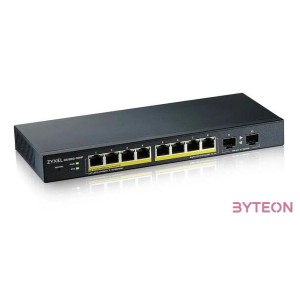 ZYXEL GS1900-10HP v2 8-port GbE L2 PoE Smart Switch  2 SFP slots 802.3at desktop fanless 70 Watt