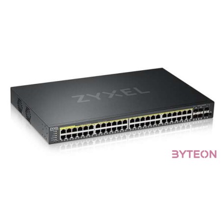 ZYXEL GS2220-50HP EU region 48-port GbE L2 PoE Switch with GbE Uplink 1 year NCC Pro pack license bundled