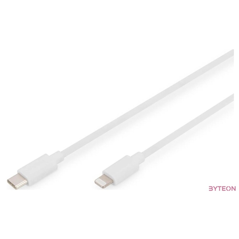 DIGITUS Type C to lightning MFI C94 2m fillingALB jacket PVC white OD 3.5mm