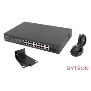 LANBERG RSFE-16P-2C-250 Switch 16x 100Mb PoE,2x Combo Gigabit 250W unmanaged