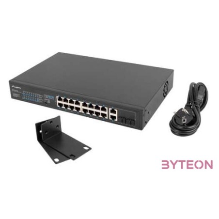 LANBERG RSFE-16P-2C-250 Switch 16x 100Mb PoE,2x Combo Gigabit 250W unmanaged