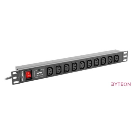 LANBERG PDU-10I-0200-IEC-BK PDU 1U 10A 10 sockets IEC C13 2m Black