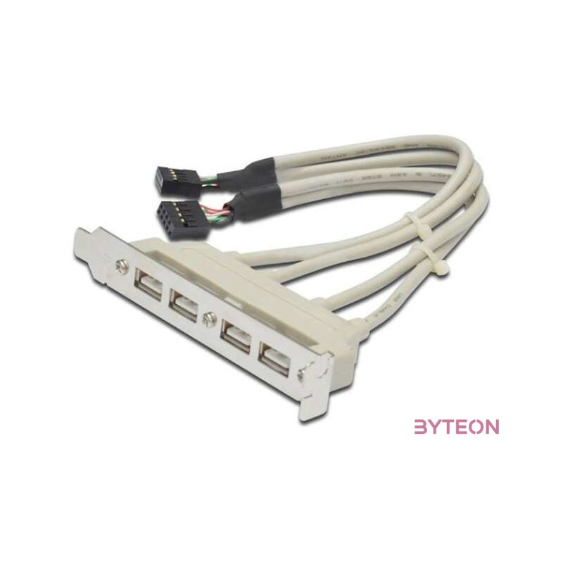 DIGITUS USB Slot Bracket cable 4x type A-2x10pin IDC F,F 0.25m USB 2.0 compatibel be