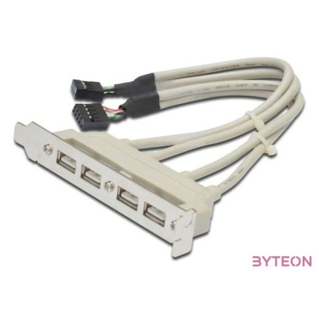 DIGITUS USB Slot Bracket cable 4x type A-2x10pin IDC F,F 0.25m USB 2.0 compatibel be
