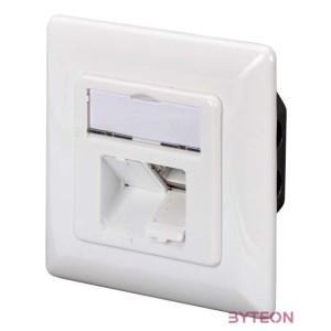 DIGITUS modular wall outlet 2xRJ45 white Cat6 fully shielded flush mount RAL 9010