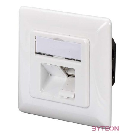 DIGITUS modular wall outlet 2xRJ45 white Cat6 fully shielded flush mount RAL 9010