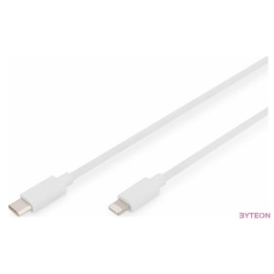 DIGITUS Type C to lightning MFI C94 2m fillingALB jacket PVC white OD 3.5mm