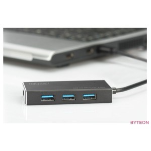 DIGITUS USB 3.0 Hub 4-port Incl. 5V,2A power supply Aluminium housing