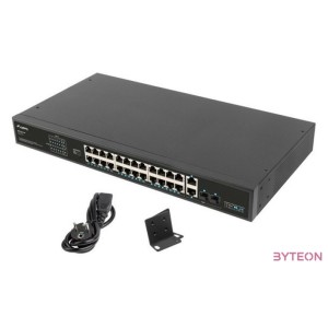 LANBERG Switch rack 19inch RSFE-24P-2C-360 24x 100Mb PoE 2x Combo Gigabit 360W