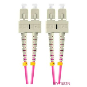 LANBERG fiber optic patchcord MM SC,UPC-SC,UPC duplex 2m LSZH om4 50,125 3.0mm violet