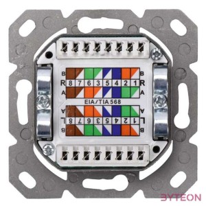 DIGITUS modular wall outlet 2xRJ45 white Cat6 fully shielded flush mount RAL 9010