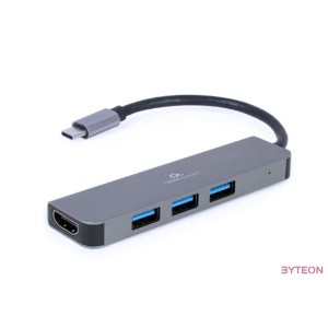 GEMBIRD A-CM-COMBO2-01 Multi Port Adapter USB Type C 2in1 HUB USB HDMI