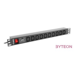 LANBERG PDU-10I-0200-IEC-BK PDU 1U 10A 10 sockets IEC C13 2m Black