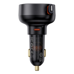 Car Charger Baseus Enjoyment Pro with lightning cable + USB-C , 55W (black)