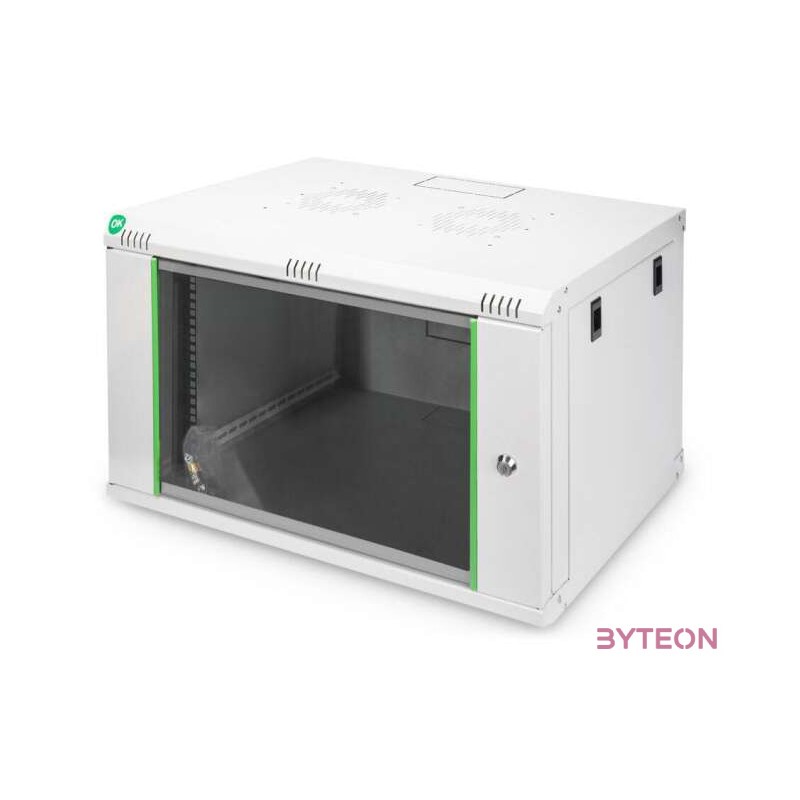 DIGITUS 19inch Wall Cabinet 7HE SoHoline RAL7035 grey without tray 416x600x450mm