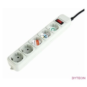 ENERGENIE SPG3-B-10C Surge protector 5 sockets Schuko 3m grey