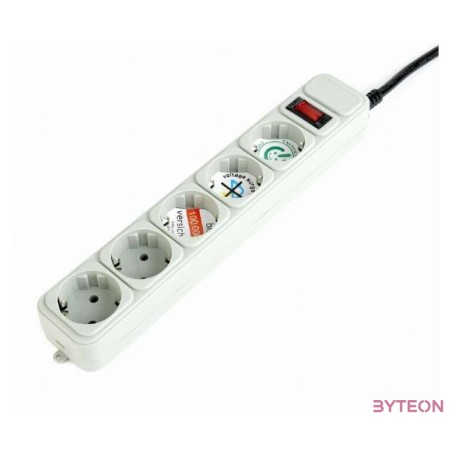 ENERGENIE SPG3-B-10C Surge protector 5 sockets Schuko 3m grey