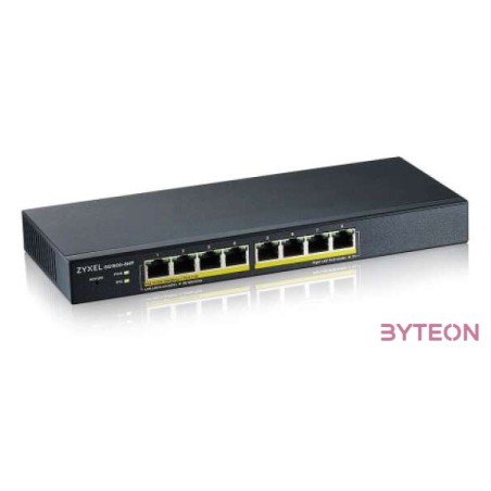 ZYXEL GS1900-8HP 8-port GbE L2 PoE Smart Switch 802.3at desktop fanless 70 Watt