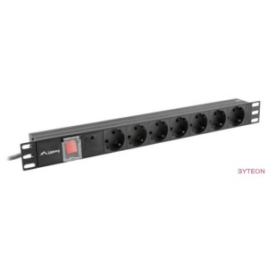 LANBERG PDU-07F-0200-IEC-BK PDU 1U 10A, 7 sockets schuco, 2m, Black