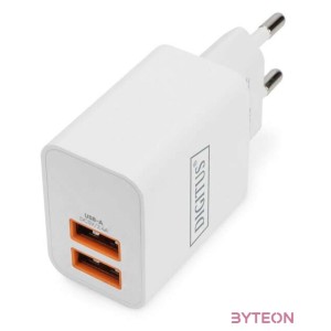 DIGITUS USB Charger 2x USB-A 15W 2x 2.4A white