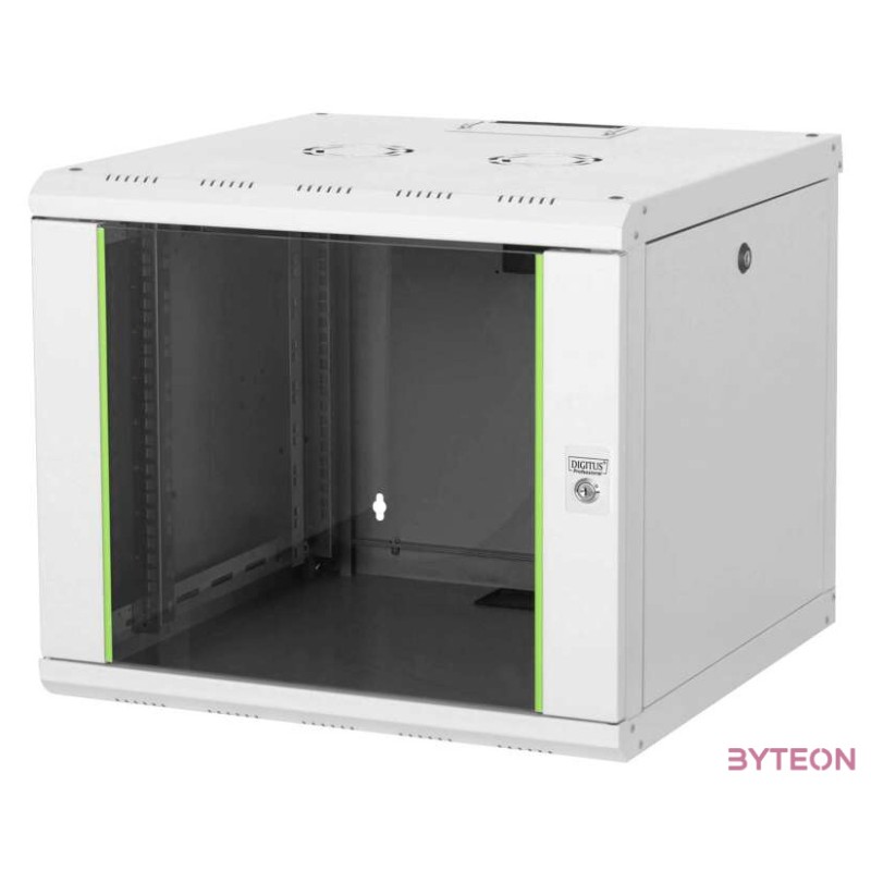 DIGITUS 19inch Wall Cabinet 9HE SoHoline RAL7035 grey without tray H509xB600XT600mm