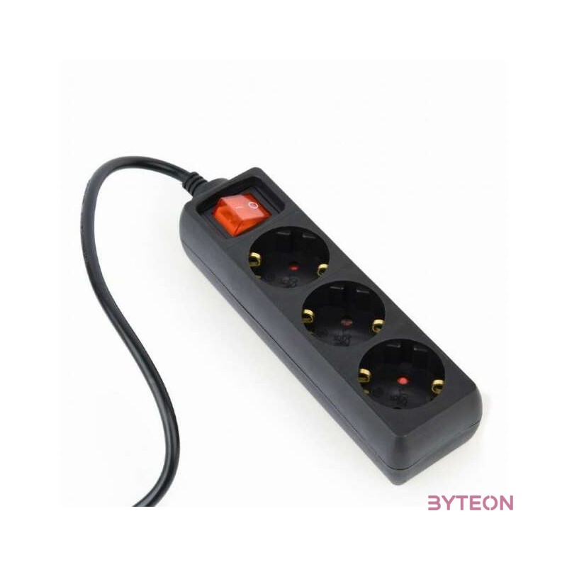 ENERGENIE EG-PSU3-01 UPS power strip 3x Schuko fused switch 16A C14 plug 0.6m black