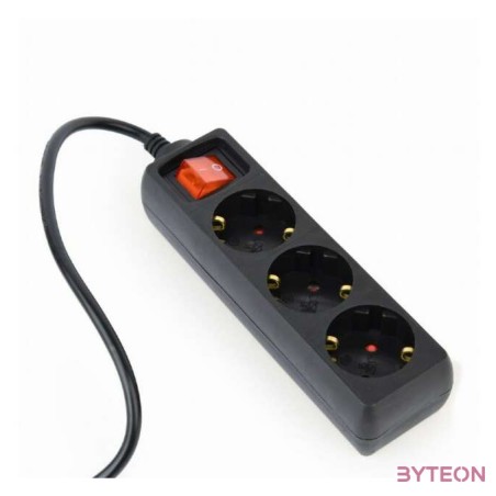 ENERGENIE EG-PSU3-01 UPS power strip 3x Schuko fused switch 16A C14 plug 0.6m black