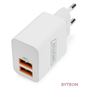 DIGITUS USB Charger 2x USB-A 15W 2x 2.4A white