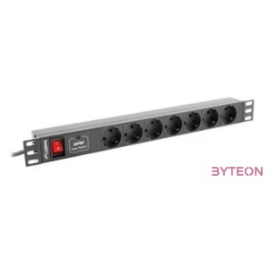 LANBERG PDU-07F-0200-IEC-BK PDU 1U 10A, 7 sockets schuco, 2m, Black