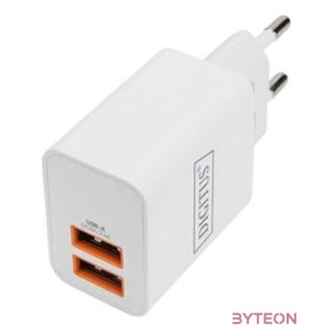 DIGITUS USB Charger 2x USB-A 15W 2x 2.4A white