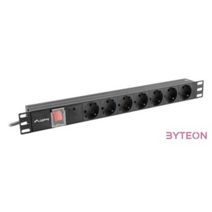 LANBERG PDU-07F-0200-IEC-BK PDU 1U 10A, 7 sockets schuco, 2m, Black