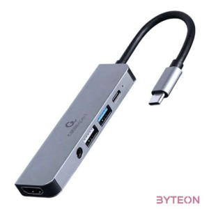 GEMBIRD A-CM-COMBO5-02 Multi Port Adapter USB Type C 5in1 Hub  HDMI  PD  stereo audio