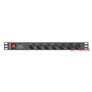 LANBERG PDU-07F-0200-IEC-BK PDU 1U 10A, 7 sockets schuco, 2m, Black