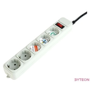 ENERGENIE SPG3-B-10C Surge protector 5 sockets Schuko 3m grey