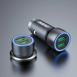 Car charger Dudao R4+, 2xUSB, 120W (black)