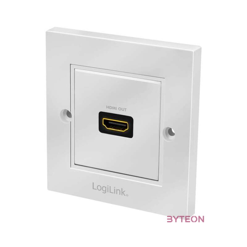 Logilink HDMI fali lemez csatlakozóval HDMI aljzat, 1 portos, fehér