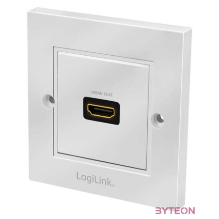 Logilink HDMI fali lemez csatlakozóval HDMI aljzat, 1 portos, fehér