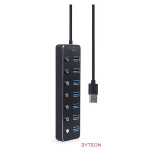 GEMBIRD 7-port USB 3.1 Gen 1 HUB with switches black