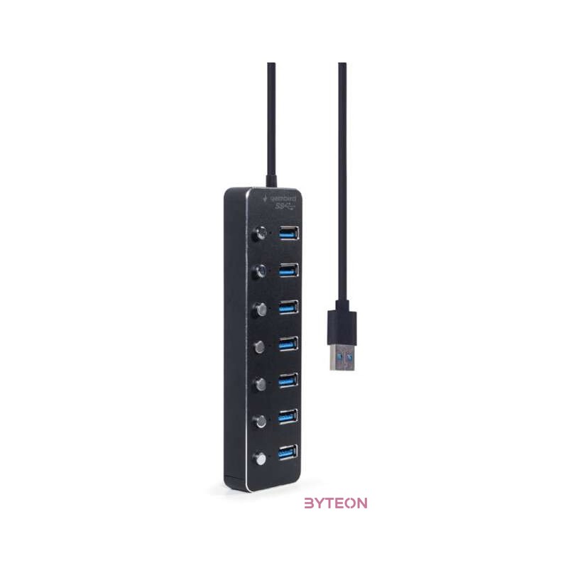 GEMBIRD 7-port USB 3.1 Gen 1 HUB with switches black