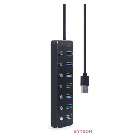 GEMBIRD 7-port USB 3.1 Gen 1 HUB with switches black