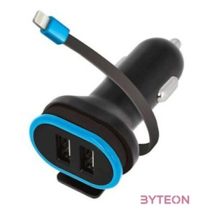 Forever CC-02 Autós tölto kábellel, dupla, 3A, iPhone 8-pin