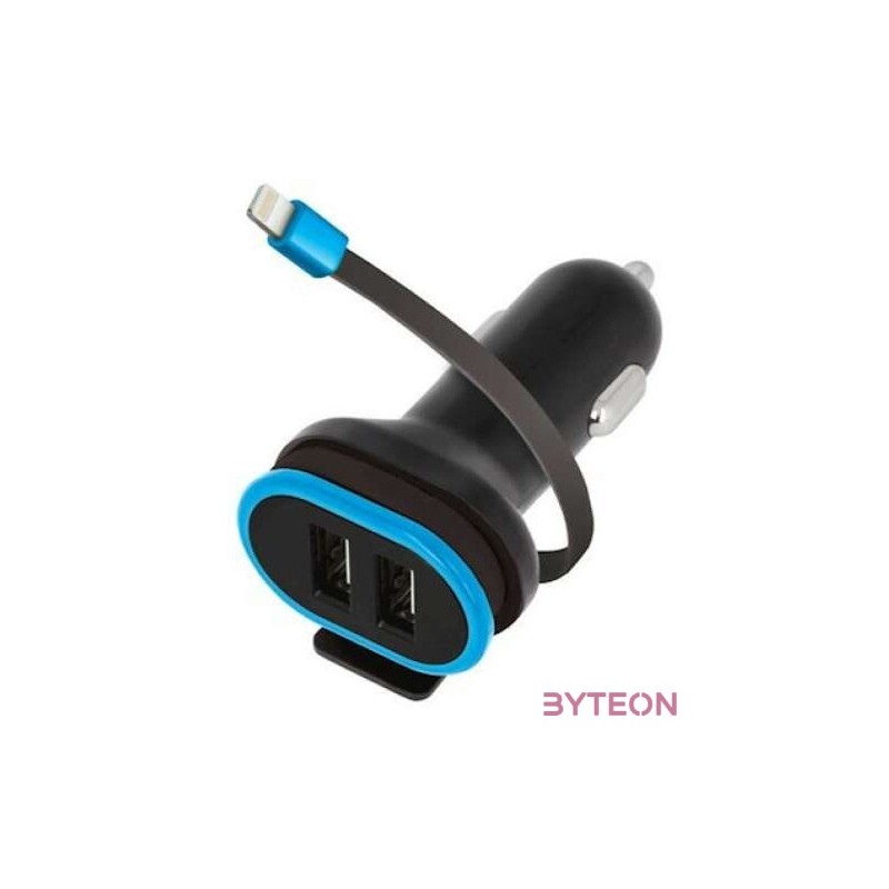 Forever CC-02 Autós tölto kábellel, dupla, 3A, iPhone 8-pin