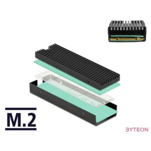 Delock Hűtőborda M.2 SSD 2280-hoz, fekete