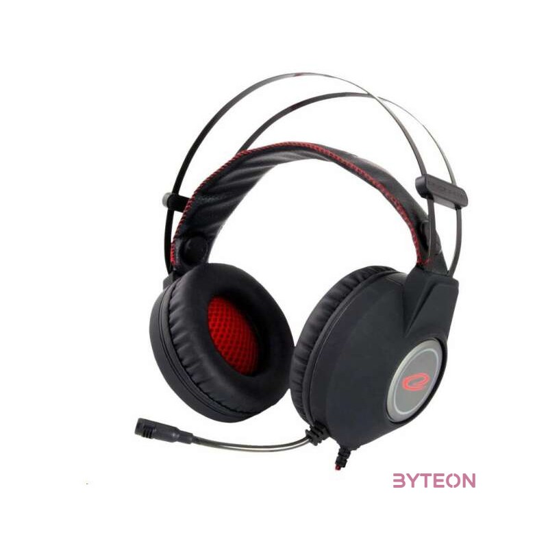Esperanza Nightcrawler Gamer mikrofonos fejhallgató, fekete-piros