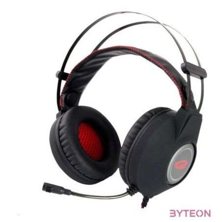 Esperanza Nightcrawler Gamer mikrofonos fejhallgató, fekete-piros